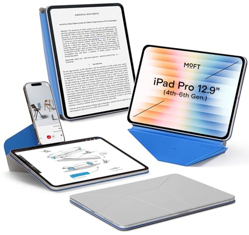 MOFT Dynamic Folio Hülle für 12,9 iPad Pro (4.5.6. Gen 2020/2021/2022), Schlanke Magnetische Tablet Hülle mit Ständer und über 20 Betrachtungswinkeln, Auto Wake/Sleep-Funktion - Cement