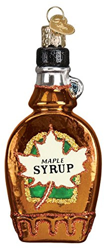 Old World Christmas Ornaments: Breakfast Food Glass Blown Ornaments for Christmas Tree, Maple Syrup
