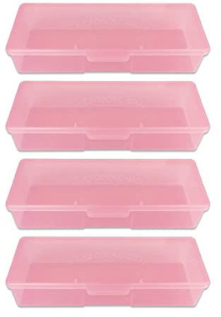 Beauticom Personal Box Storage Case for Professional Manicurist Nails Pedicure (Large Size) (3 Pieces, PINK)