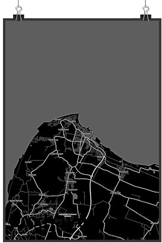 Mr. & Mrs. Panda Bild Cuxhaven DIN A4 - Geschenk, Wandbild, Stadt Dorf Karte Landkarte Map Stadtplan, Plakat, wanddeko, Kunstdruck, drucke