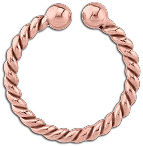 viva-adorno® Fake Piercing Septum Ring 316L Edelstahl geflochten in verschiedenen Farben Z491, Rosegold