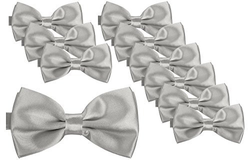 BomGuard Herren Fliege 10 er Set Pack,10 Stück,silber