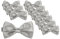 BomGuard Herren Fliege 10 er Set Pack,10 Stück,silber