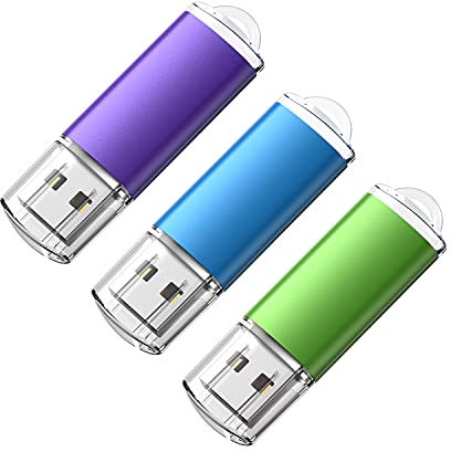 KOOTION USB Sticks 16GB 3er Pack Speicherstick USB 16G 3 Stück Memory Sticks Bunt USB 2.0 Set USB-Flash-Laufwerk USB Flash Drive 3 STK Pendrive Datenspeicher Stick(Grün, Blau, Lila)