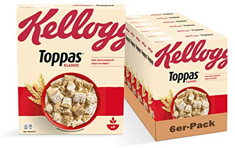 Kellogg's Toppas Cerealien | Vollkorn Cornflakes | 6er Vorratspackung (6 x 330g)