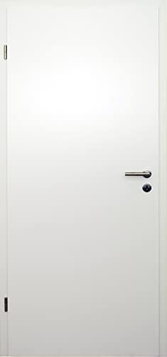 HORI® Zimmertür Standard Weißlack RAL9010 Röhrenspan Eckkante Innentüre, Türblatt, passende für alle Standard Zargen mit DIN Größe I 1985 x 860 mm I DIN Links
