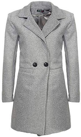 malito Damen Kurzmantel - edle Jacke mit Knöpfen - schicke Übergangjacke - Jacke mit Taschen 19691 (hellgrau, XL)