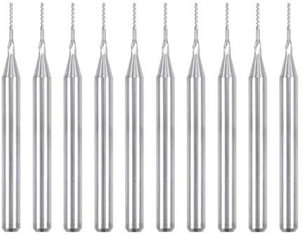 10 x 0.5 mm Carbide End Milling Bits CNC Router Bits for PCB Machine, 1/8 Inch Shank