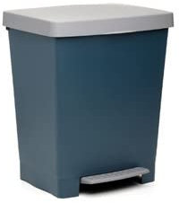 Tatay Cubo de Pedal Cubik, 23L de Capacidad, Pedal Retráctil, de Polipropileno, Libre de BPA, Bolsa Basura 30L. Color Azul Atlántico. Medidas 33.5 x 30 x 39cm