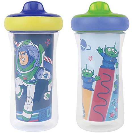 The First Years Disney/Pixar Toy Story Kids Insulated Sippy Cups - Dishwasher Safe Spill Proof Toddler Cups - Ages 12 Months and Up - 9 Ounces - 2 Count