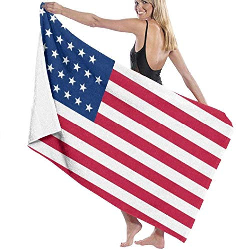 Strandtücher,Amerikanische Usa-Flagge Tragbar Sand Proof Ultra Leicht Und Schnelltrocknend Ideal Als Strandtuch,Reisetuch,Saunatuch,Badetuch,Picknick 130×80cm