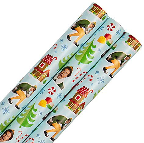 Hallmark Weihnachts-Geschenkpapier, 3 Stück, je 4 m, 1 Buddy der Elf Design