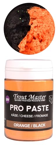 Trout Master Forellenpaste zum Forellenangeln 60g Pro Paste Teig, Farbe/Aroma:Orange-Black/Käse