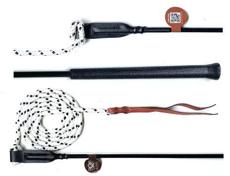 JA Horse JA0035 Kontaktstock Bodenarbeit, Basic-Griff Schwarz, 100 cm | Training 100 / 120 cm, Bodenarbeitstick Reitstick Pferdestick Longiergerte Finesse Stick Carrot Stick Horsemanship