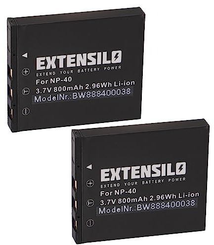 EXTENSILO 2X Akku Ersatz für Creative CAS101 für Kamera (800 mAh, 3,7 V, Li-Ion)