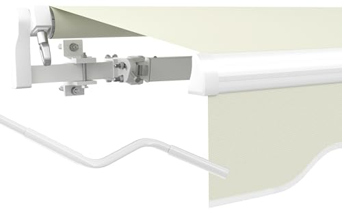 paramondo Gelenkarmmarkise Basic 2000 Markise Sonnenschutz Sichtschutz für Balkon & Terrasse, Vollständig zusammengebaut, 250 x 150 cm (Breite x Ausfall), Uni Creme-Weiß