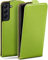 moex Flip Case für Samsung Galaxy S22 Hülle klappbar mit 360 Grad Schutz, Handyhülle mit Displayschutz, PU Leder Handytasche Lederhülle, Flip Case Cover Klapphülle, Grün