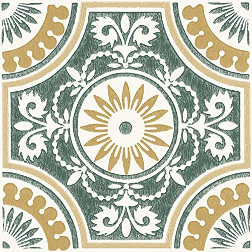 FloorPops 12-in by 12-in Yellow Ezra Vinyl Peel & Stick Floor Tiles (10 Tiles), (10 sq.ft./Carton)