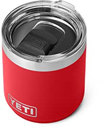 YETI Rambler 10 oz Stackable Lowball 2.0, Vacuum Insulated, Stainless Steel with MagSlider Lid, Rescue Red
