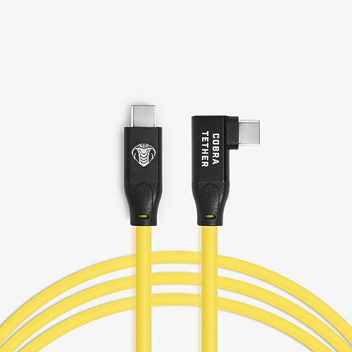 CobraTether Cable USB-C a USB-C 90°, 5m, Amarillo