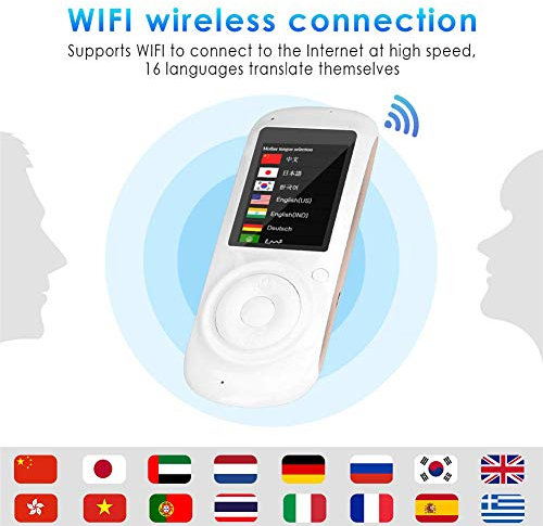 JUNNIU Intelligenter Sprachübersetzer, 2,4-Zoll-Touchscreen-Mini-Handgerät, simultanes Zwei-Wege-Sprachübersetzergerät, Englisch, Chinesisch, Französisch, Spanisch, Deutsch, Italienisch Decoration