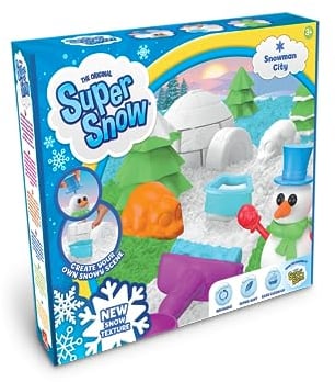 Goliath Super Snow: Snowman City, Magischer Sand ab 3 Jahren, Neue Textur, fühlt sich weich an, trocknet nicht aus, von den Machern von Super Sand