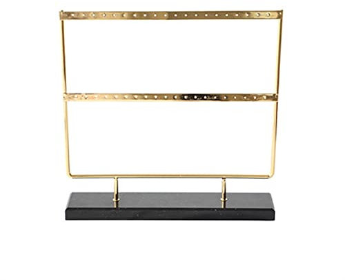 Schmuckständer 2-stöckiger Ohrring-Display-Halter, Metall, 2 Schichten, Schmuckaufbewahrung, Organizer, Marmor-Basis, Ständer, Baum, Ohrstecker-Regal, Geschenk for Frauen, Mädchen Schmuckhalter ( Colo