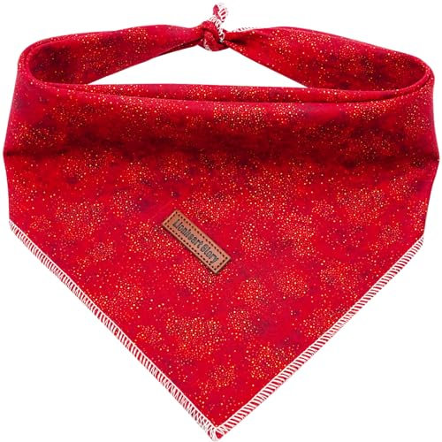 Lionheart glory Hundehalstuch 1 Päckchen waschbar weiche Baumwolle Weihnachten Lätzchen Schal, einstellbar Kerchief Quadratische Hund Halstücher für kleine Hunde Rot Halstücher