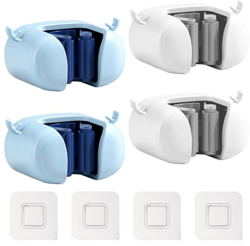 PIWOSGOL 4pcs Colgador Escobas y Fregonas, Soporte para Escobas, Soporte Adhesivos para Pared, Soporte Escobas Pared, Organizador Ajustable porta Escobas Plástico para Garaje Baños Cocinas