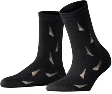 FALKE Damen Distressed Socken atmungsaktive klimaregulierende geruchshemmende weiche Wolle Alpaka gemustert 1 Paar | im modernen Destroyed Look