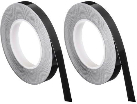 QUARKZMAN 2 Rouleaux d'Autocollants pour Carrelage Auto-Adhésifs en Feuille, 0,6 Pouce x 164 Pieds, Bande de Scellement de Joint de Décoration Étanche pour Mur de Cuisine, Noir