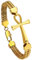 OIDEA Herren Ankh Kreuz Armband: Gold Hip Hop Gotik Armkette Franco Link Panzerkette 8mm Breit Edelstahl Armreif Kettenarmband Rock Biker Amulet Schmuck Geschenk für Männer 22cm