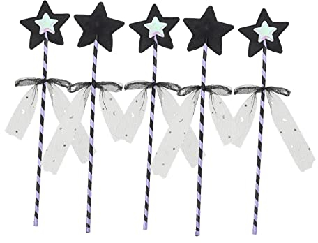 UPKOCH 5st Zauberstab Sternendesign Feenstab Feenstern-Stick Sternförmiger Feenstab Geburtstagsgeschenke Für Die Prinzessinnenparty Fee Cosplay Zubehör Filzstoff Sternform Abspielen Kind