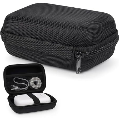 YanBous Funda Protectora Rígida para Impresora de Etiquetas - Bolsa de Transporte Universal para Dispositivos Electrónicos - Impermeable y Antigolpes con Bolsillo para Accesorios, Negro