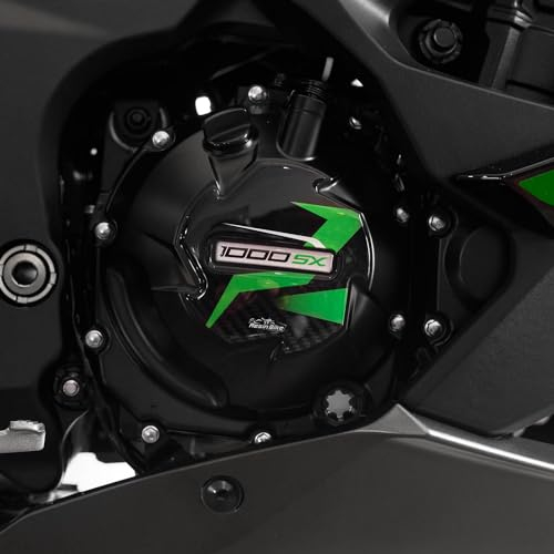 Resin Bike Adesivi Moto Compatibile con Kawasaki Ninja 1000 SX 2024. Protezione Carter Variatore da Urti e Graffi. Adesivi Resinati con Effetto 3D Made in Italy