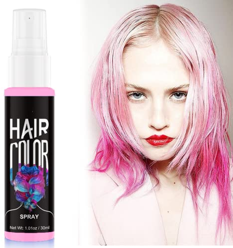 Haarspray Farbe,Haarfarbe Rosa,Farbiges Haarspray,Temporäre Haarfarbe,Haarfarbe Auswaschbar,Crazy Pink Temporary Hair Color Spray,Instant Hair Dye,Haar Colorationen (Rosa)