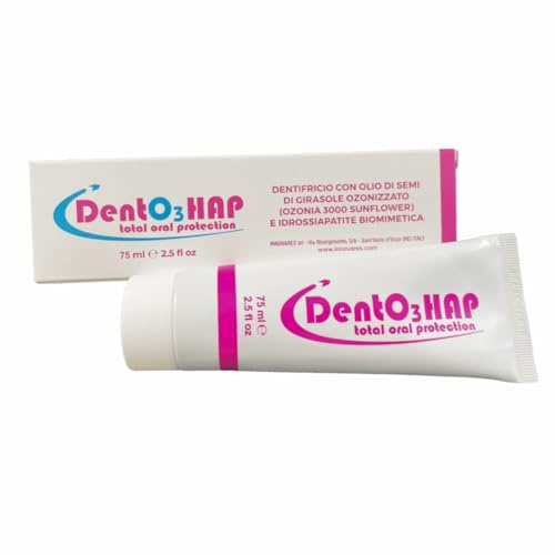 INNOVARES DentO3 HAP Ozon-Zahnpasta und biomimetisches Hydroxyapa – fördert das Wohlbefinden der Mundgesundheit – schützt den Zahnschmelz und fördert die Entfernung von extrinsischen Flecken, 75 ml
