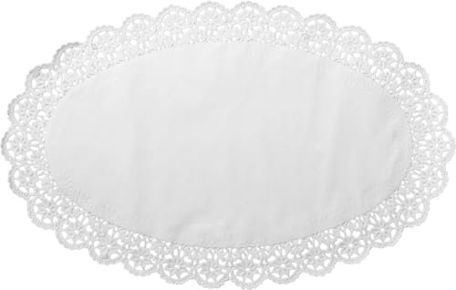 Demmler Lot de 100 pointes à gâteau rondes - Forme ovale : 37 x 24 cm - Couleur : blanc - Fabriqué en Allemagne