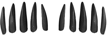 Halloween False Nail,Claws False Nail,Full Cover Black Long Fake Nails Halloween Witch False Nail Tips Zombie Cosplay Full Cover Stiletto Nails Artificial Nails (Black)