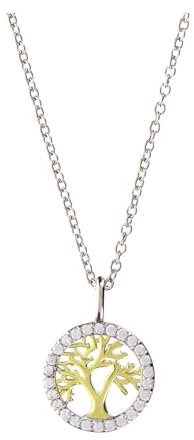 Collana Amen Albero della Vita Bicolore e zirconi