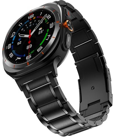 HQEUZ Bracelet de rechange, en titane, compatible avec Samsung Galaxy Watch Ultra 47 mm (2024/2025), pour homme et femme, Medium, Titane Acier inoxydable