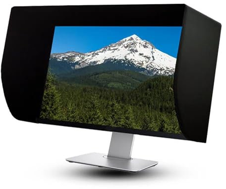 HGSTM Cappa per Monitor in Pelle, Visiera Parasole per Display, Cappa per Monitor Regolabile, Cappa per Monitor, Adatta per cappe universali da 24-32 Pollici di Tutte Le Marche,27 Inches