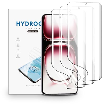 nvskvd 3 Piezas Película de Hidrogel para Oppo Reno 12 /Reno12 Pro | Protectores de Pantalla TPU de alta definición, Lámina Flexible de Resistente a arañazos, Tacto de alta sensibilidad