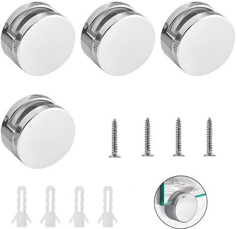 4 Pièces Pince dn Verre Clips De Miroir Alliage De Zinc Clip En Verre, Fixation Miroir Support, Miroir Clips, Clip De Support De Support De Support, Convient pour Salle De Bains, Salon, Lieux Publics