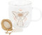 Something Different Wholesale Tasse à thé en verre à double paroi avec motif Luna Moth et infuseur en cristal de quartz transparent – Isolé, idéal pour le thé en vrac, améliore la saveur et favorise