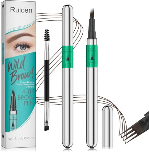 Augenbrauenstift - Augenbrauenstift Wasserfest, Microblading Augenbrauen stift Eyebrow Pencil mit präziser Pinselspitze Erstellen Sie natürliche Haar-Like Brows, 03# Dunkelbraun