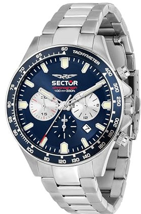 Sector No Limits Orologio Uomo in Acciaio, Cronografo, Analogico, 43 mm, Collezione 230, Idee Regalo Uomo - R3273661051