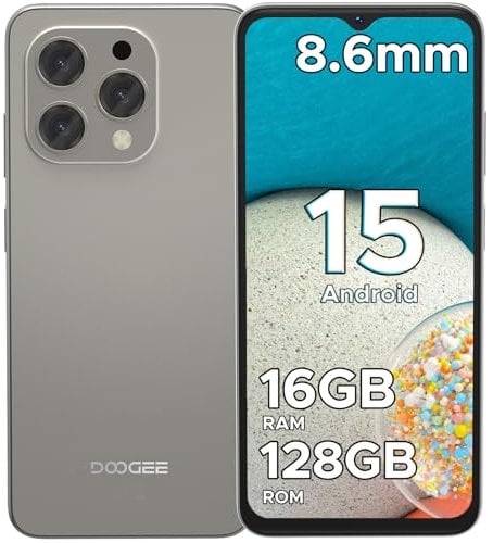DOOGEE N55 Android 15 Smartphone Ohne Vertrag 128GB ROM +16GB RAM(2TB TF) Handy Ohne Vertrag, Octa Core 90Hz 6.56 HD+ Smartphone Günstig 5150mAh 13MP+8MP, Dual 4G Simlockfreie Handys, Face ID/GPS/OTG