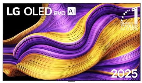 LG OLED evo AI G5 TV 77 pollici, Smart TV 4K, Staffa a muro inclusa, Processore α11 Gen2, Brightness Booster Ultimate, webOS con AI, Dolby Vision e Atmos, VRR e GSYNC 4K@165Hz, OLED77G54LW 2025