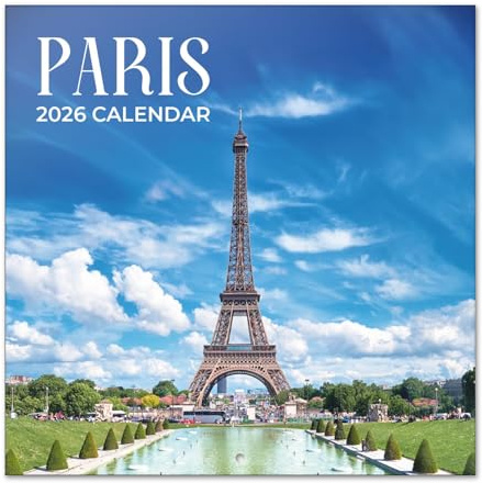 Paris Wall Calendar 2026 12 x 12 FSC® Plastic Free - Starts Week On Sunday | Family Planner Travel Calendar 2026